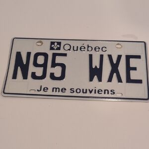 Quebec License Plate